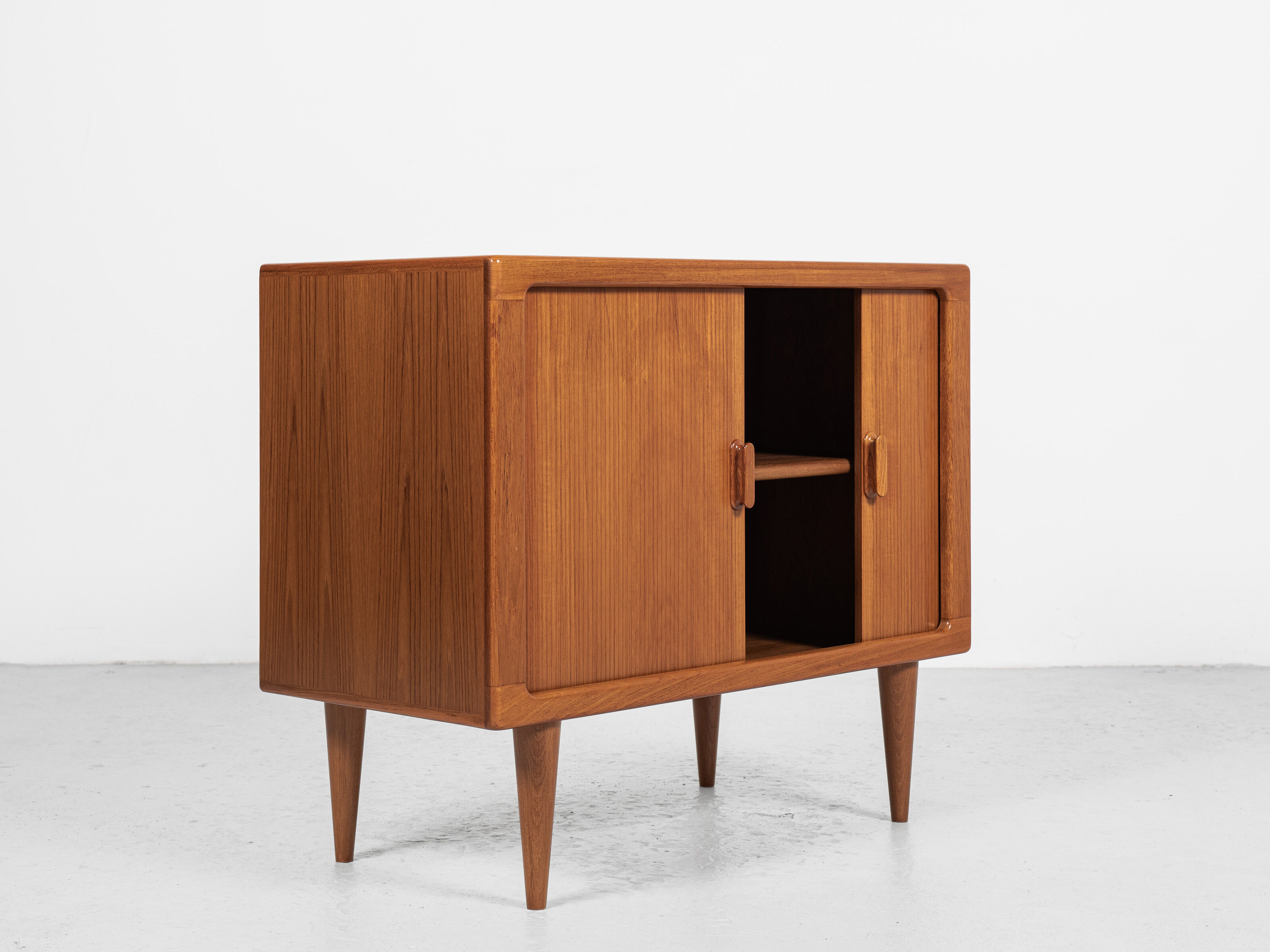 Midcentury Danish sideboard in teak with tambour doors by Dyrlund 1960s - wooden legs