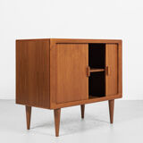 Midcentury Danish sideboard in teak with tambour doors by Dyrlund 1960s - wooden legs
