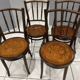 Set of 4 bentwood bistro chairs from the 1930s