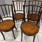 Set of 4 bentwood bistro chairs from the 1930s