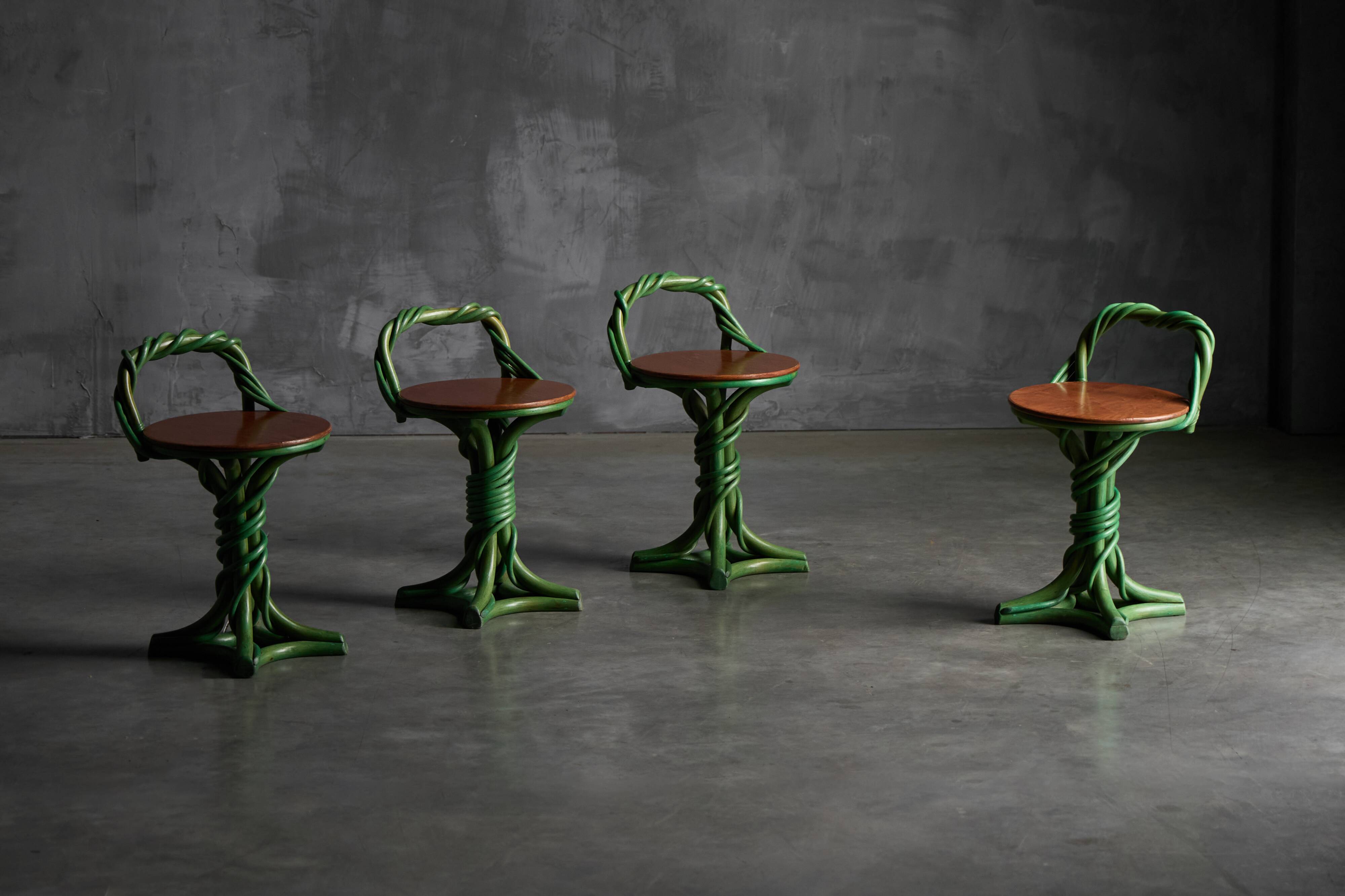 Whimsical Vine Twist Stools, France, Late 20th Century