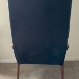 Scandinavian armchair in teak and velvet from the 60s
