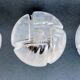 Three vintage wall lamps mazzega opalescent murano italy, year 70