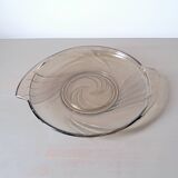 Art Deco clear glass dish. Val Saint Lambert. Belgium