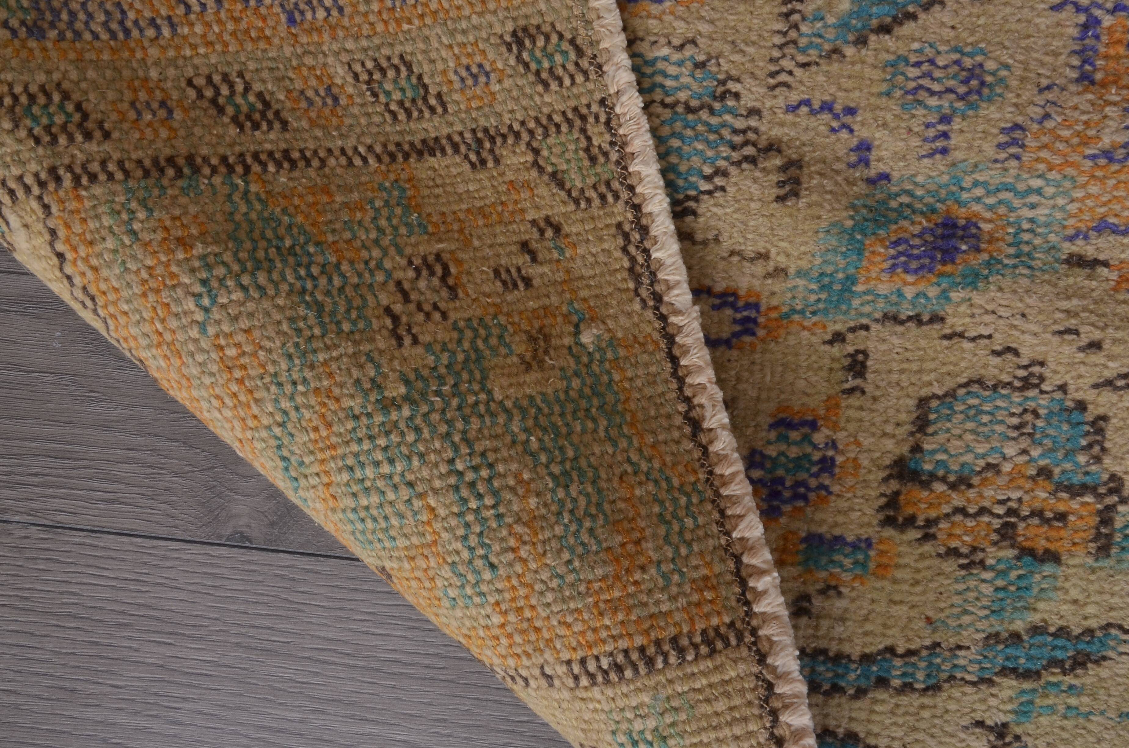 Vintage Handknotted Oushak Wool Rug sku2321