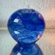 Kosta Boda blue glass candlestick from the 1980s