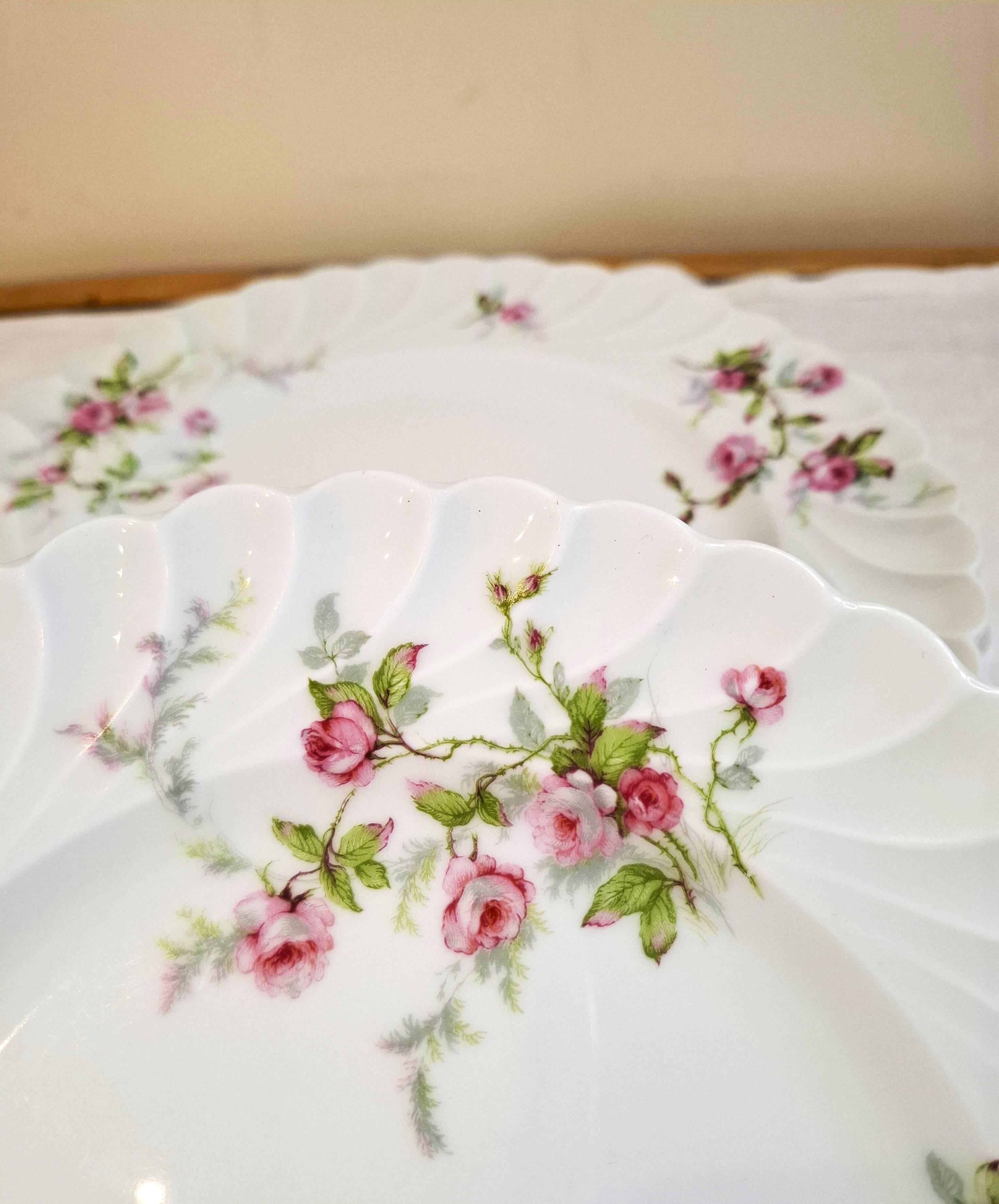 Flat plates in Limoges porcelain by Haviland