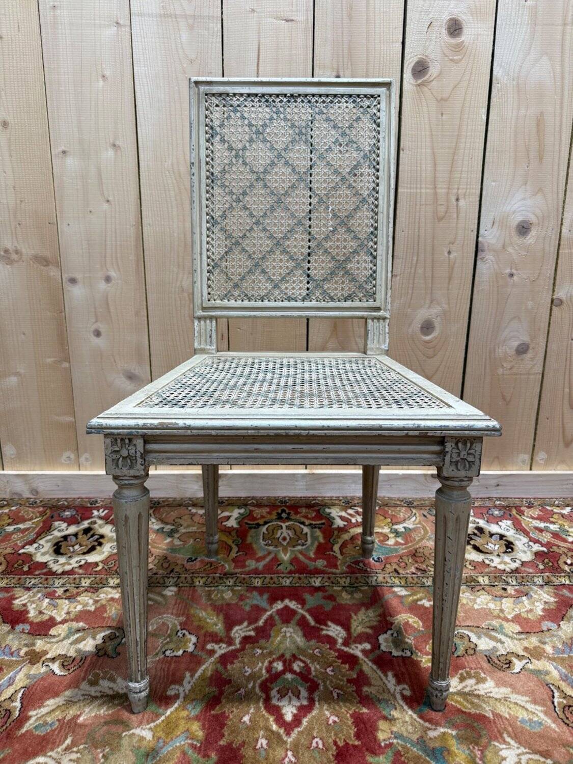 Set of 6 Louis XVI caned wood chairs with a refreshed finish.