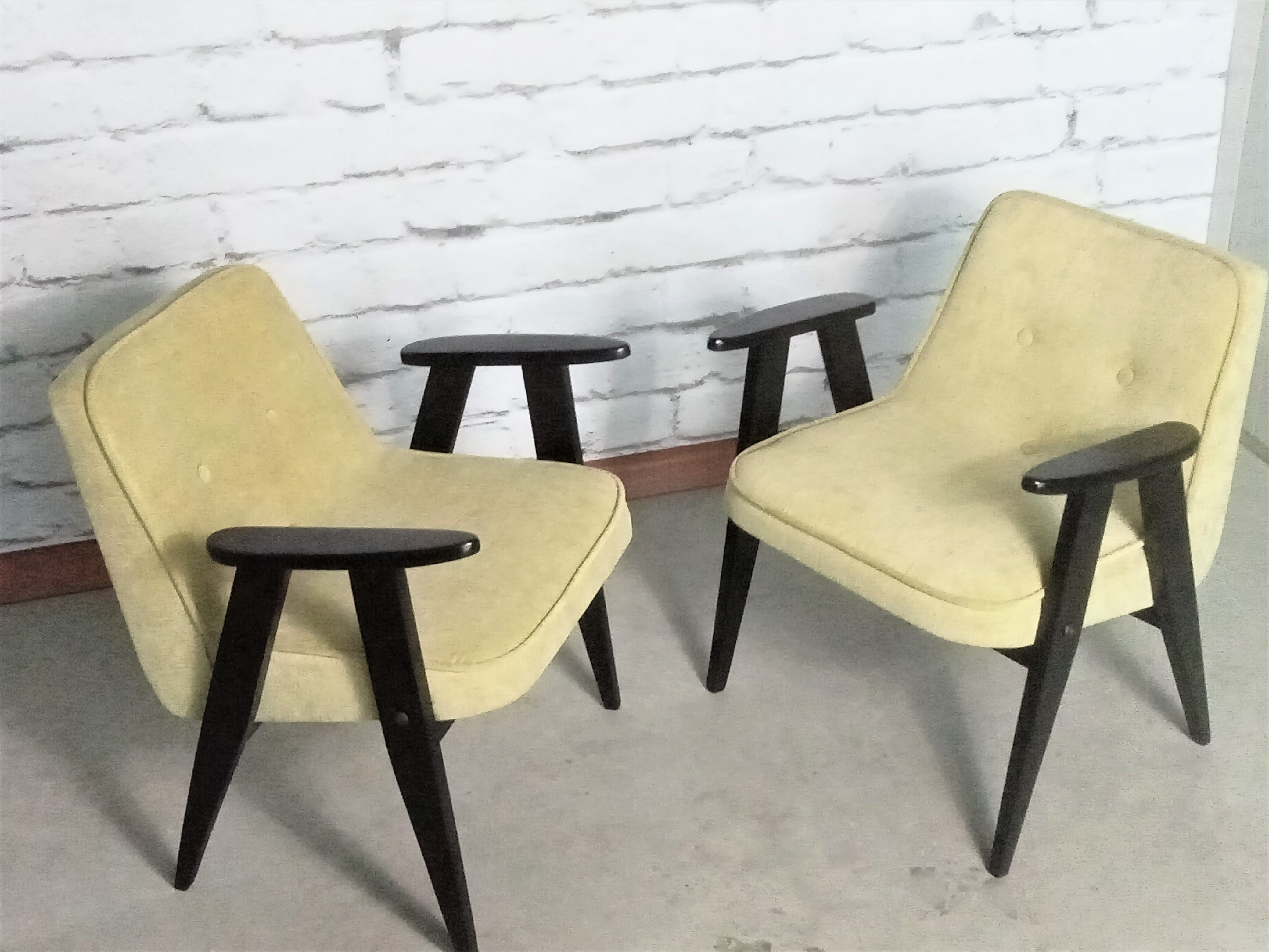 Vintage armchairs by Jozef Chierowski 1960's