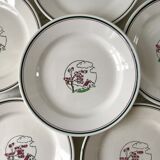Set of 6 flat plates salins model "april" years 30-40