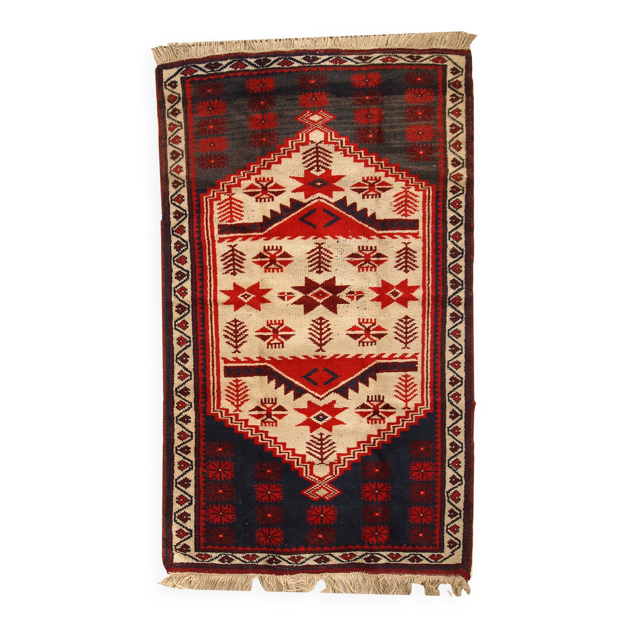 Tapis vintage fait main Anatolien turc 87cm x 145cm (1970s)
