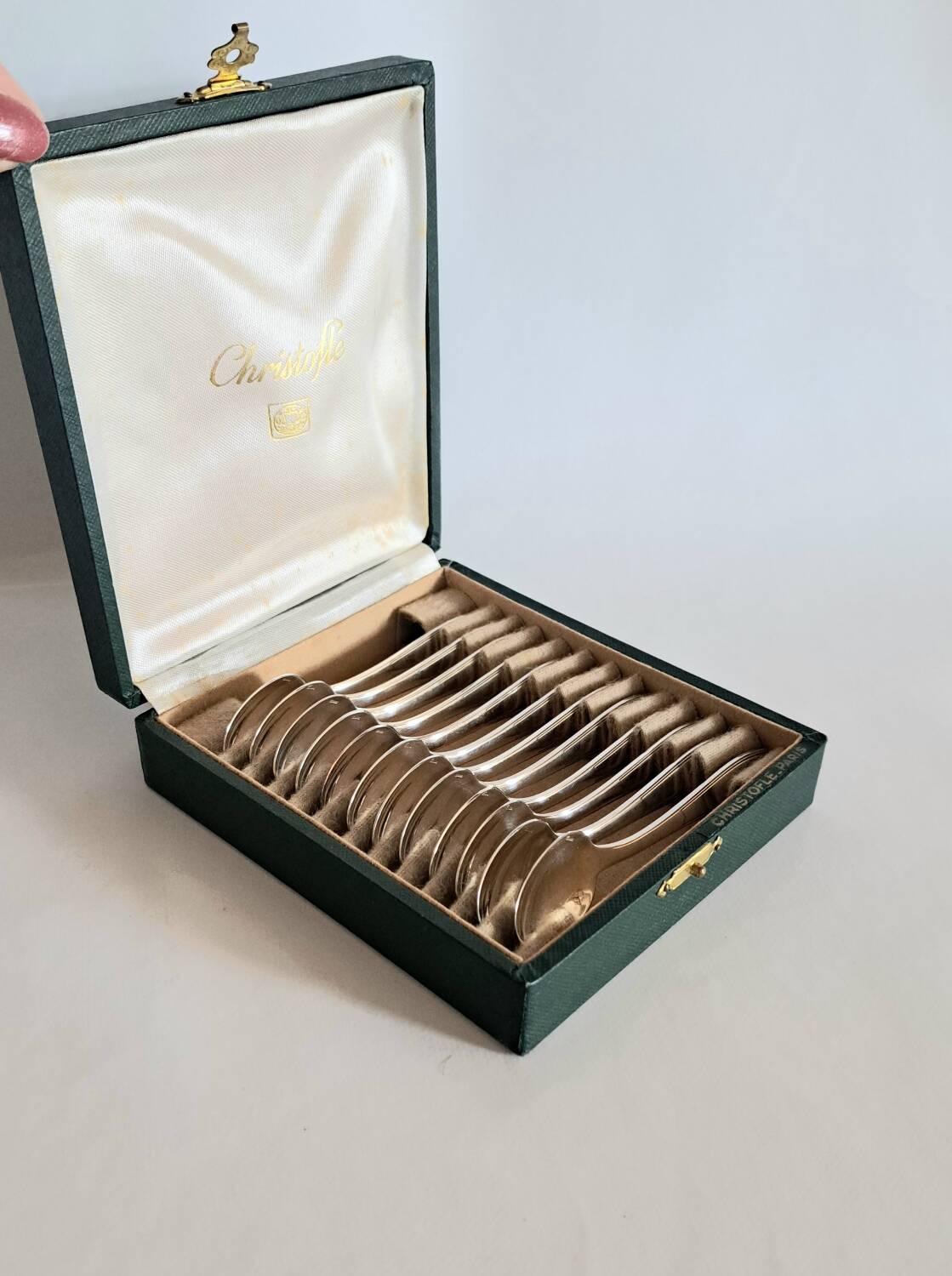 12 small mocha spoons. Christofle Paris.