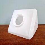 Art Deco pendant light in white opaline, triangular prism, 1920s-30s