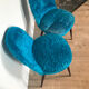Lot de 2 chaises moumoute bleu