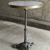 Round marble bistro table and cast iron feet
