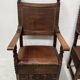 Pair of Renaissance style armchairs in walnut, 20th century