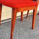 Pair of vintage wooden chairs with red fabric – 1960s/70s