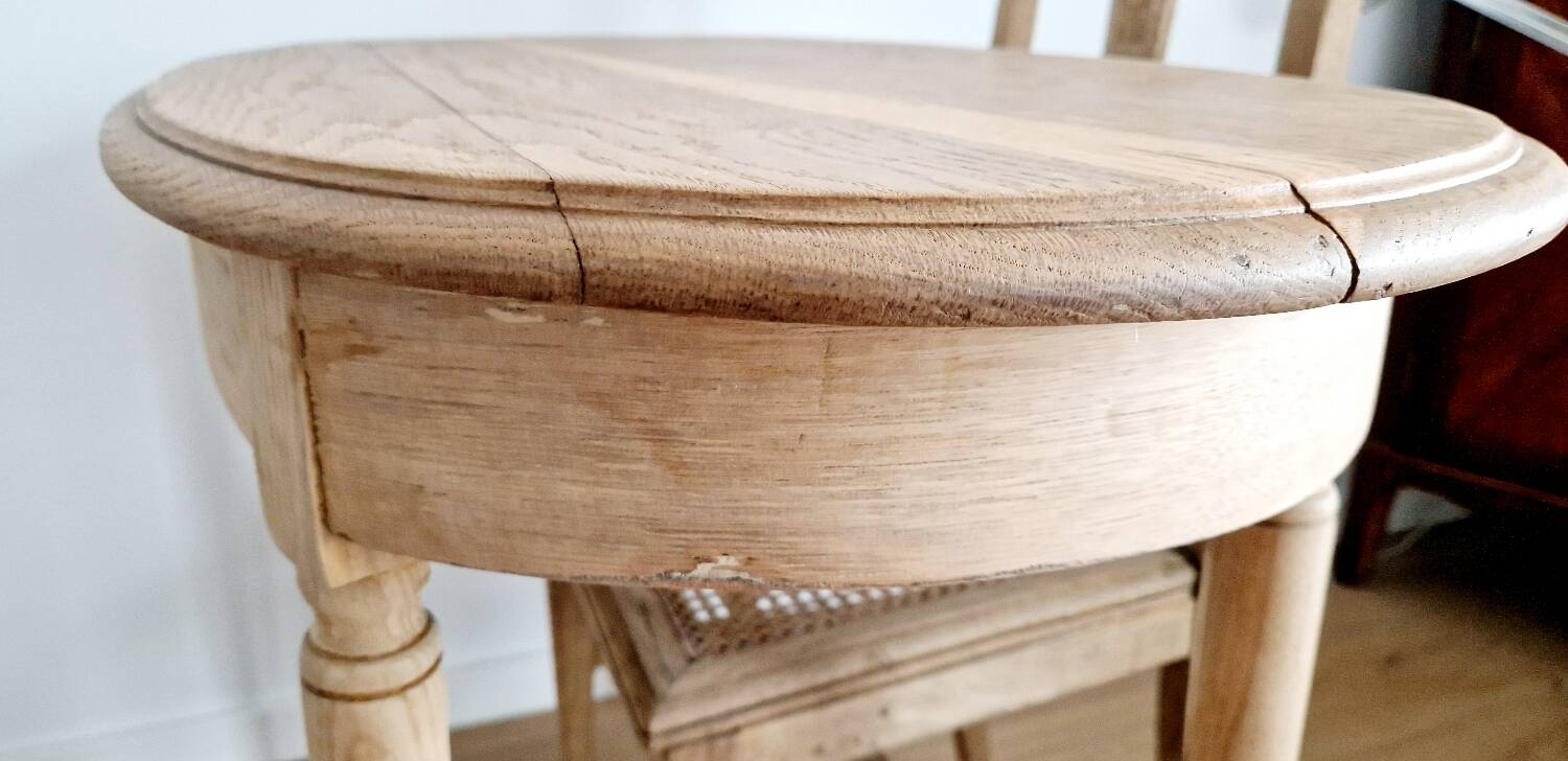 Louis XVI style oak desk console table