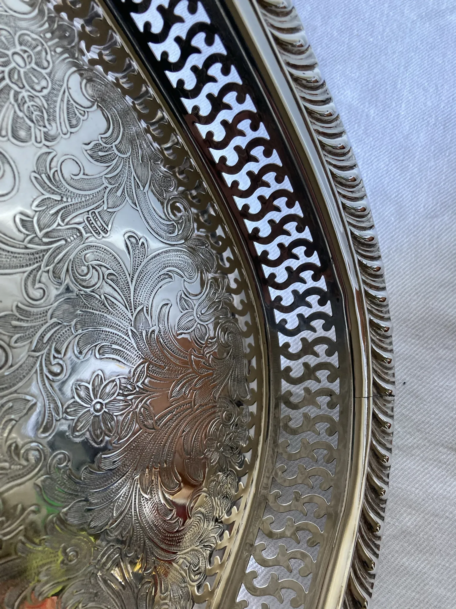 Silver-plated serving tray