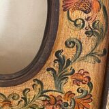 Cadre bois décor fleurs peintes