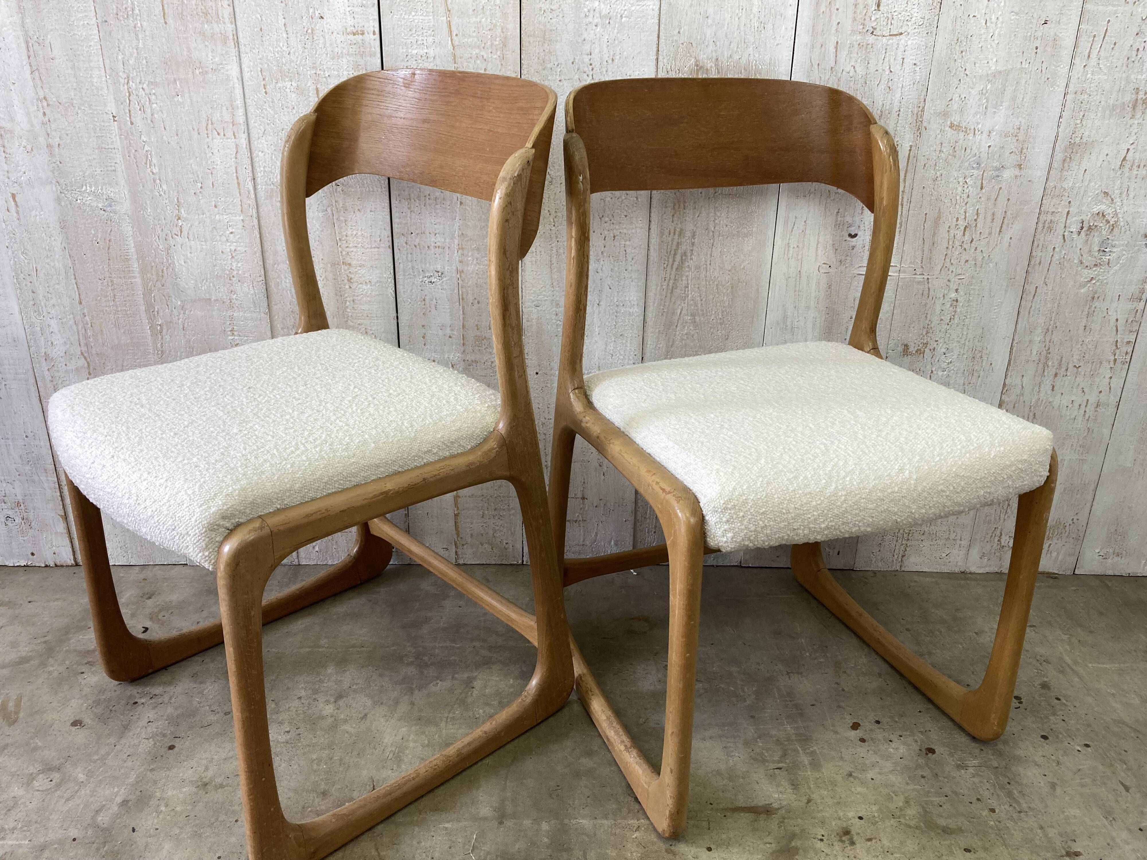 Set of 4 Baumann sled chairs