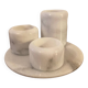 Set of 3 vintage candlesticks in white marble
