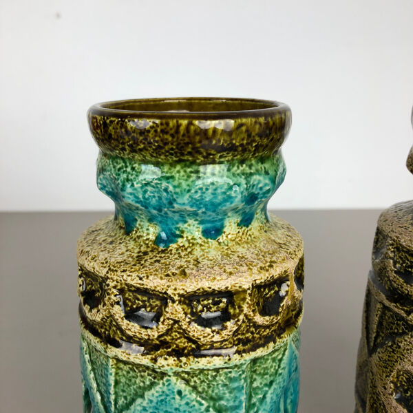 Ensemble De 2 Vases Par Bay Ceramics Allemagne Années 1960
