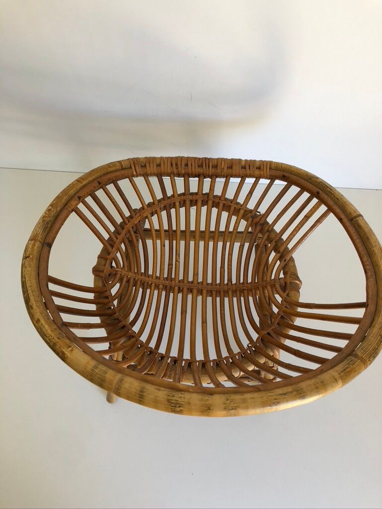 Children's rattan desk with matching chair