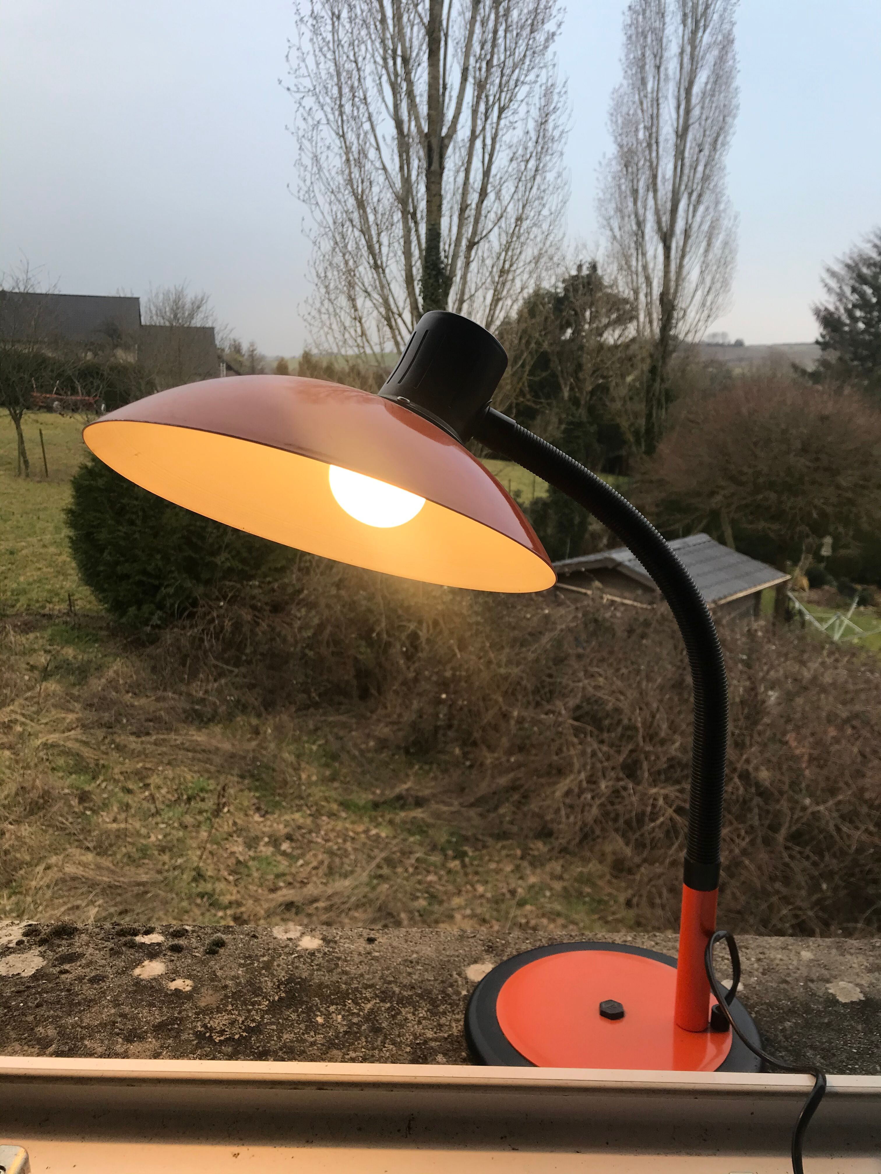 Vintage office lamp orange 70s
