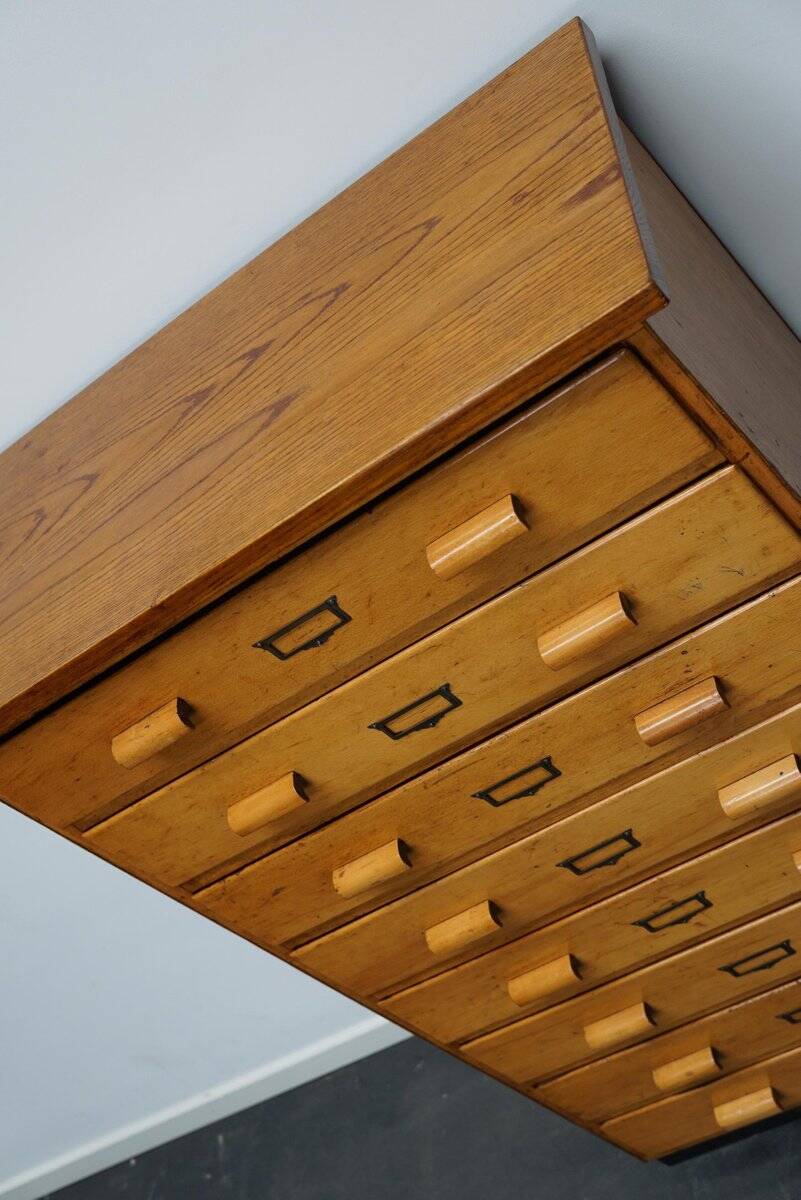 German beech industrial apothecary cabinet, mid-20th century
