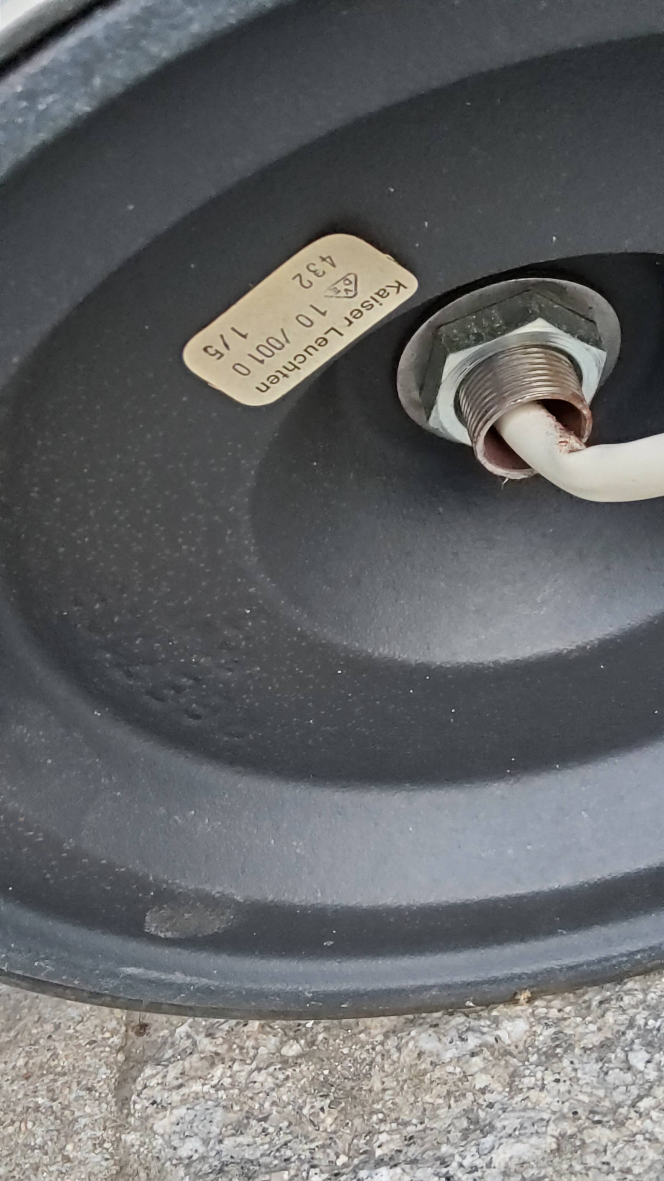 Pair of 70s Kaiser Leuchten lamps in brushed metal with original shades