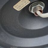 Pair of 70s Kaiser Leuchten lamps in brushed metal with original shades