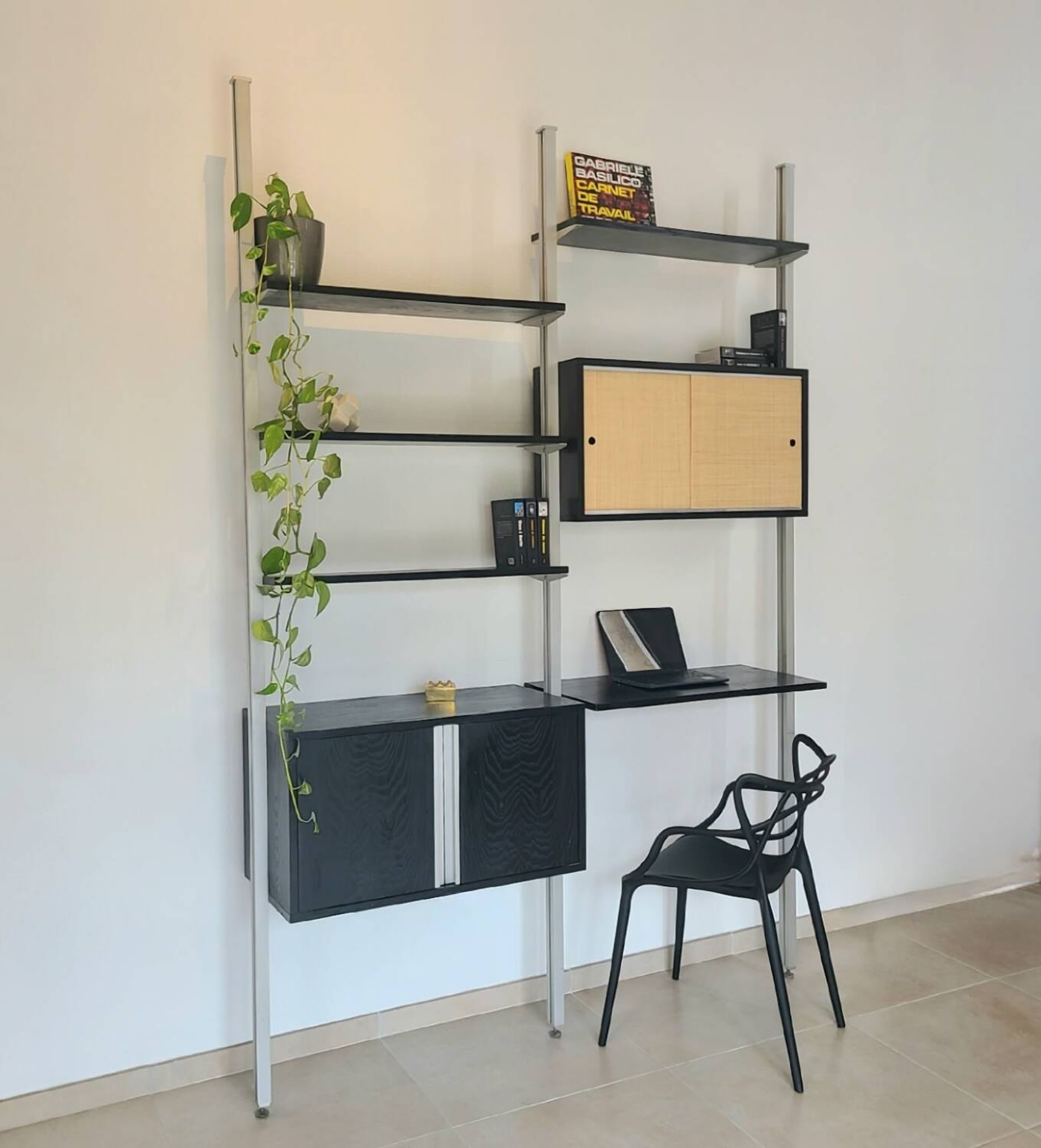Vintage hanging bookcase design Michel Ducaroy Roche Bobois 1970