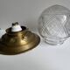 Scandinavian Art Deco Ceiling Lamp in Brass & Glass