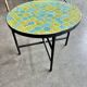 Table basse  ronde en zellige vert et turquoise 60 cm de diamètres