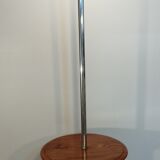Lampadaire globe, en opaline et chromé avec sa tablette en bois Vintage, 1950-60