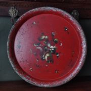 Very large Napoleon III tray in painted tin