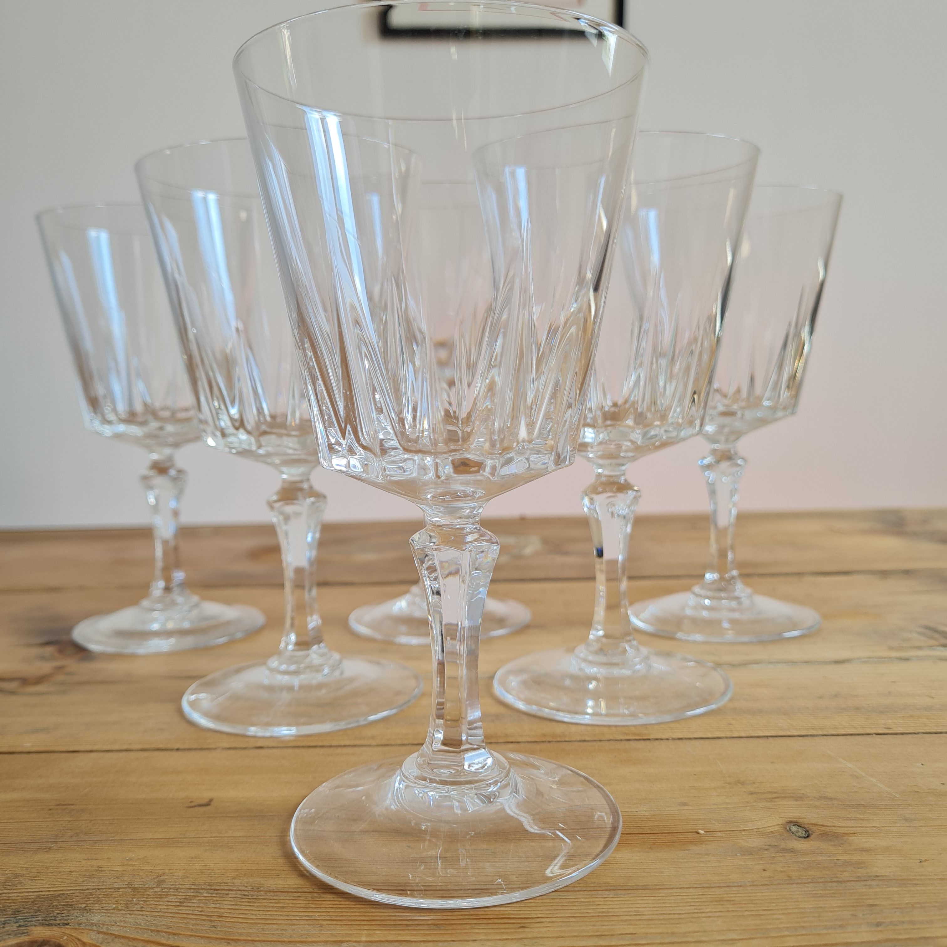 Service de 6 verres à eau en cristal ciselé