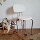 Retro 60s chair metal and white fabric