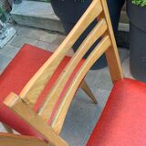 Chaises pieds compas skaï 1960