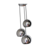 Vintage chrome waterfall suspension- 3 balls eye ball_ space age - 70s