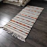 Moroccan ethnic white kilim carpet 70x150 cm