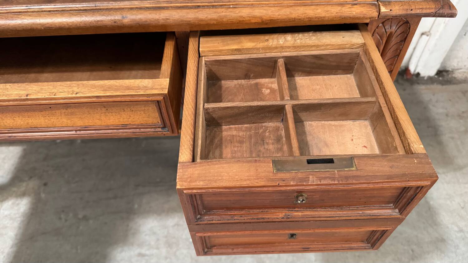 19th century walnut stepped desk