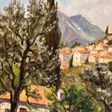 Canvas signed André Raibaud “Provence landscape”