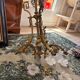 Lustre Bronze Ceiling Light Empire Return Egypt Ram 6 Lights Frosted Glass