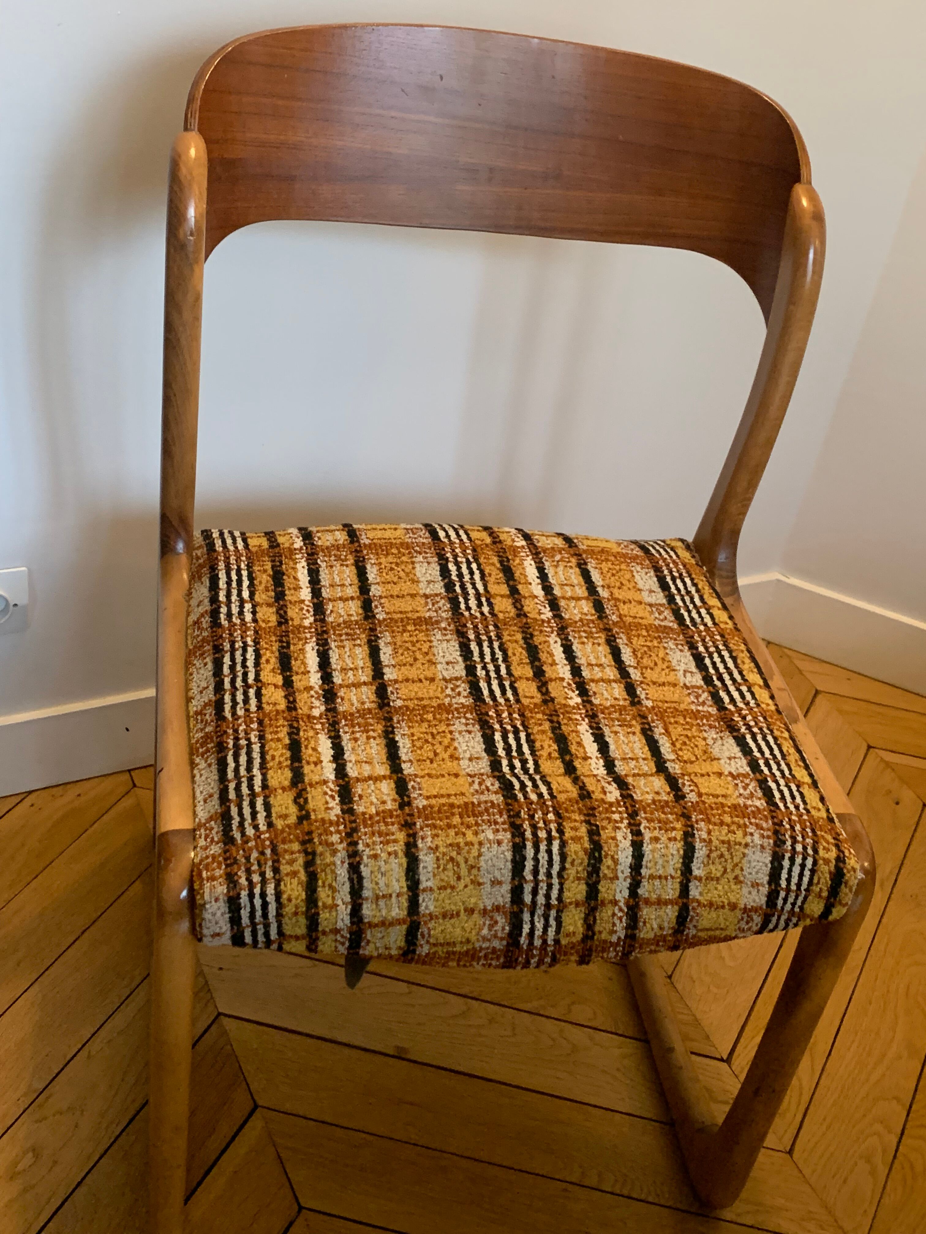 2 vintage chairs Model sled by Emile & Walter Baumann