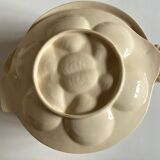 Set of 6 plates fish with oysters in ivory faience 1960