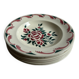 Set of 6 old soup plates from the French manufacturer LONGWY, Alsace model