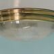 Brass holophane glass ceiling light