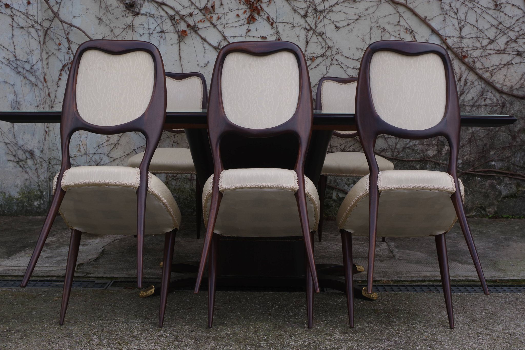Dining Room Table and Mahogany Chairs by Fratelli Rigamonti, 1950s, Set of 7
